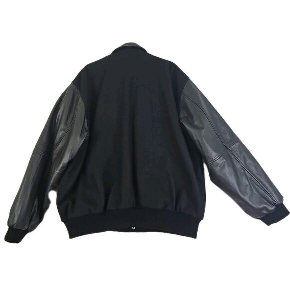 Vintage MTM Recognition ~Men's XXL~ Black Bomber Jacket Oklahoma City 80s 90s - Picture 6 of 14